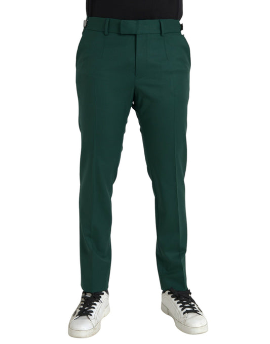 Dolce & Gabbana Green Wool Men Slim Fit Chino Pants - Gio Beverly Hills