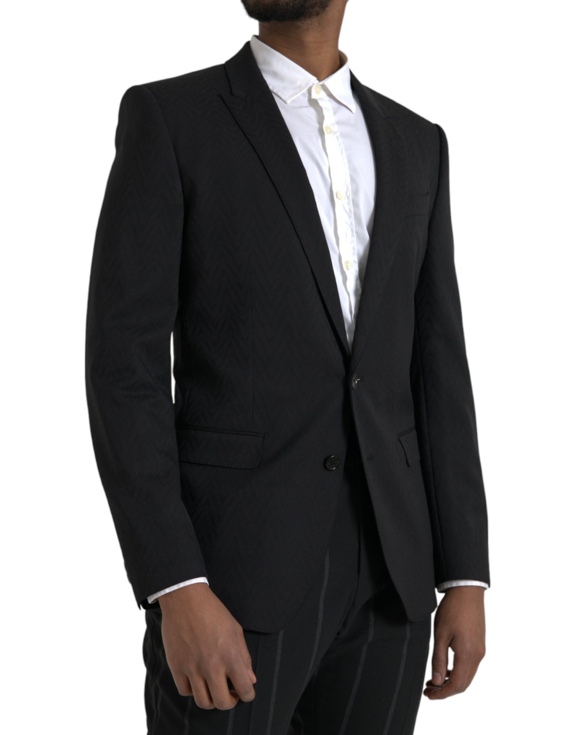 Dolce & Gabbana Black MARTINI Slim Fit Jacket Coat Blazer - Gio Beverly Hills