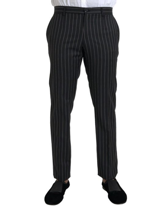 Dolce & Gabbana Black Striped Wool Skinny Dress Pants - Gio Beverly Hills
