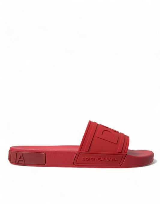 Dolce & Gabbana Radiant Red Men's Slide Sandals - Gio Beverly Hills