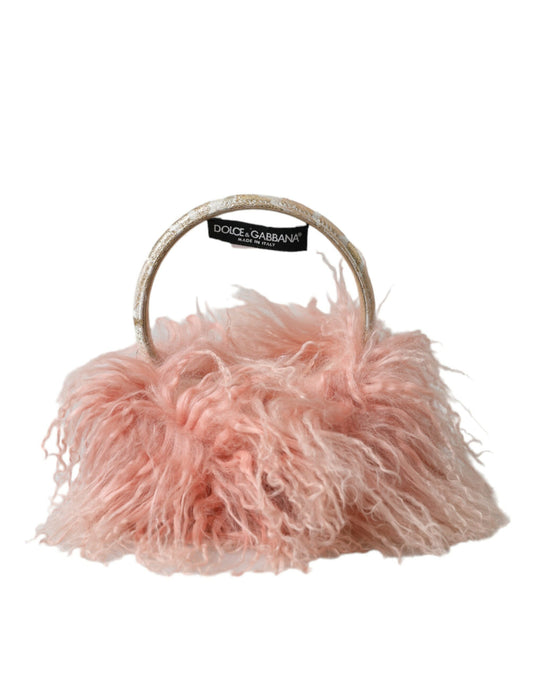 Dolce & Gabbana Pink Shearling Fur Winter Warmer Headband Ear Muffs - Gio Beverly Hills