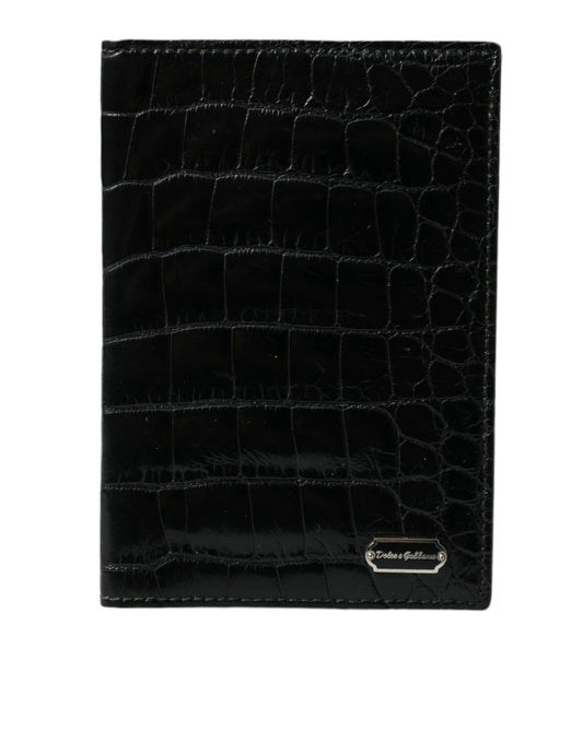 Dolce & Gabbana Black Exotic Skin Leather Long Bifold Passport Holder - Gio Beverly Hills