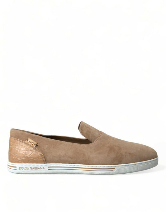 Dolce & Gabbana Elegant Beige Leather Loafers - Gio Beverly Hills