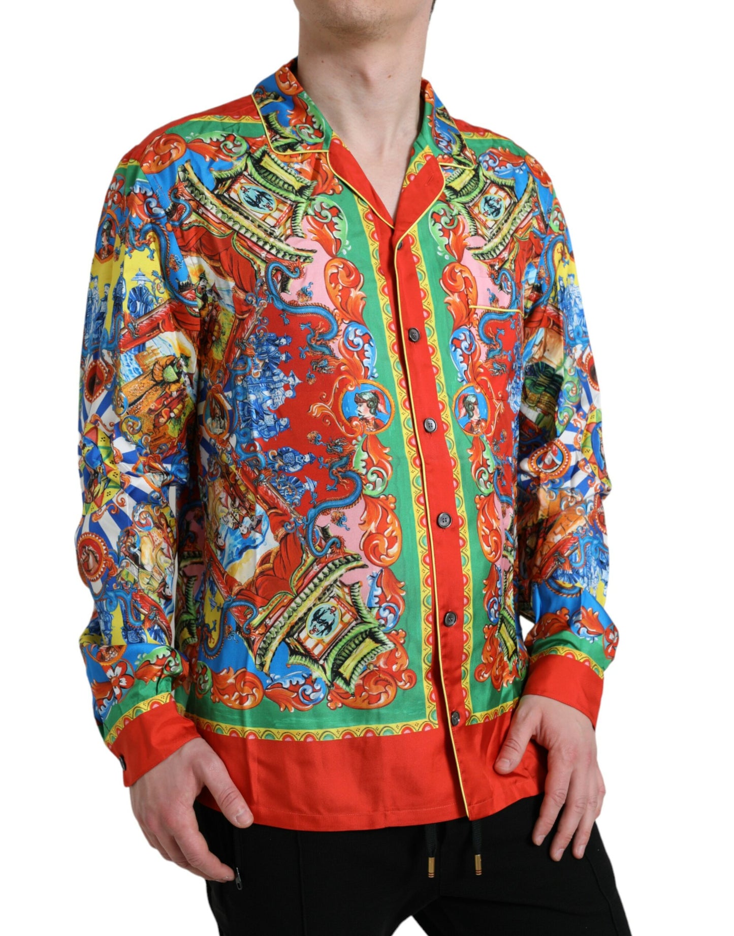 Dolce & Gabbana Multicolor Patterned Button Down Casual Shirt - Gio Beverly Hills