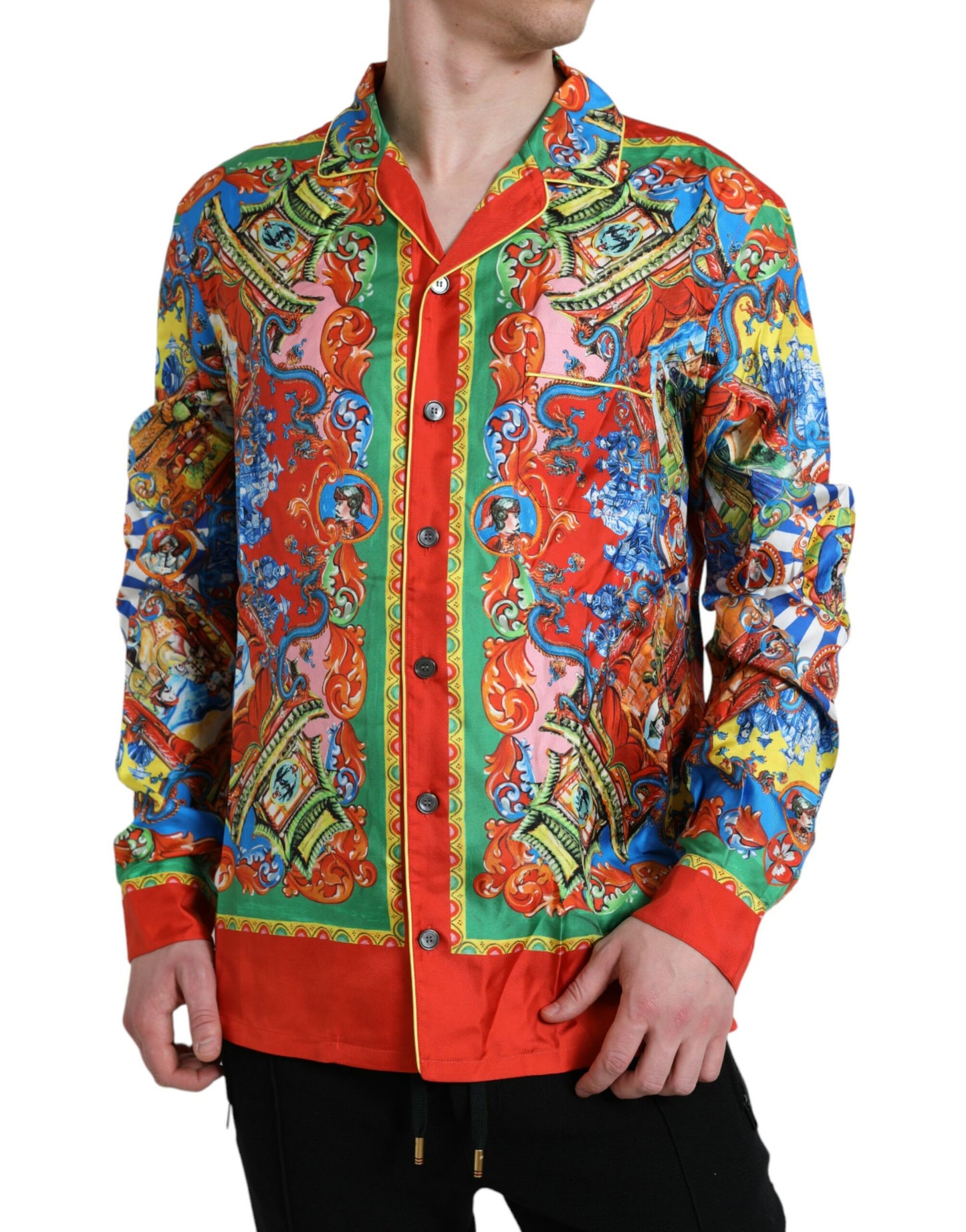 Dolce & Gabbana Multicolor Patterned Button Down Casual Shirt - Gio Beverly Hills