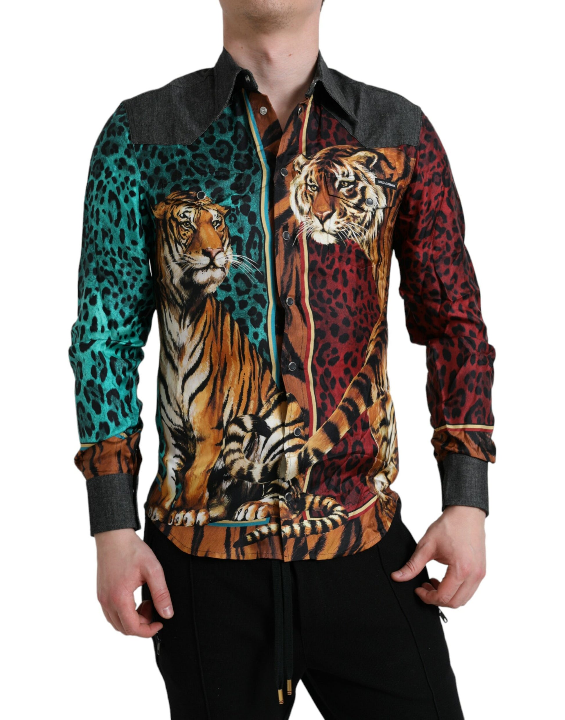 Dolce & Gabbana Multicolor Tiger Button Down Casual Shirt - Gio Beverly Hills