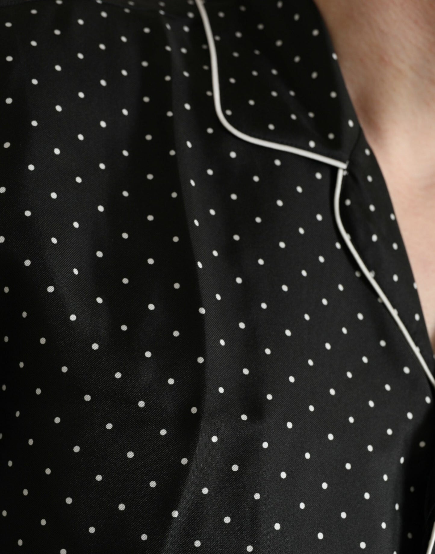 Dolce & Gabbana Black Polka Dot Silk Long Sleeve Shirt - Gio Beverly Hills