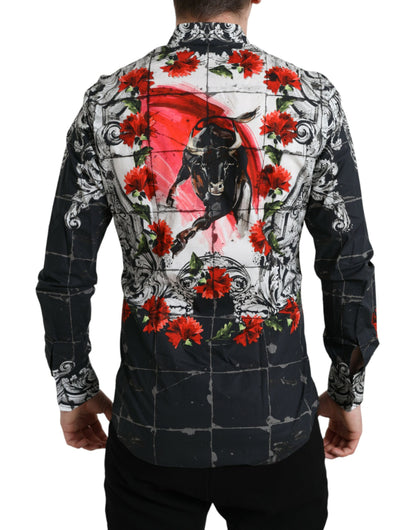 Dolce & Gabbana Slim Fit Floral Bull Cotton Dress Shirt - Gio Beverly Hills
