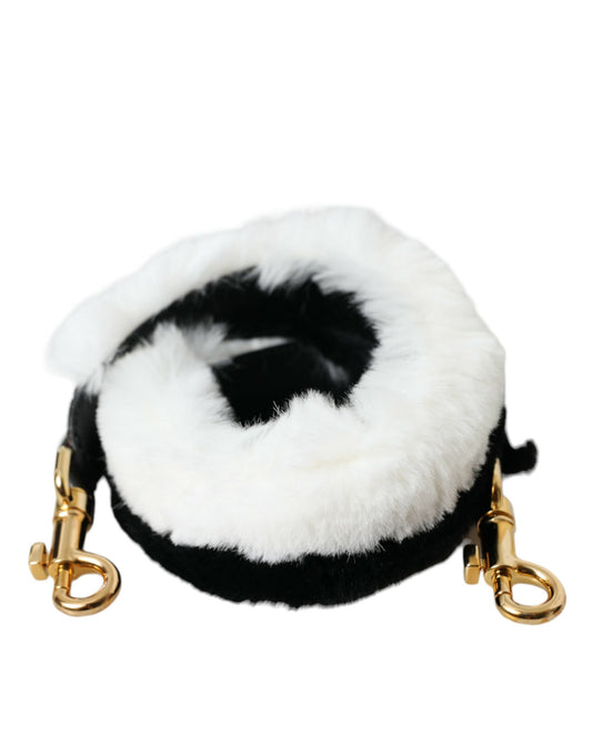 Dolce & Gabbana Black White Lapin Fur Accessory Shoulder Strap - Gio Beverly Hills