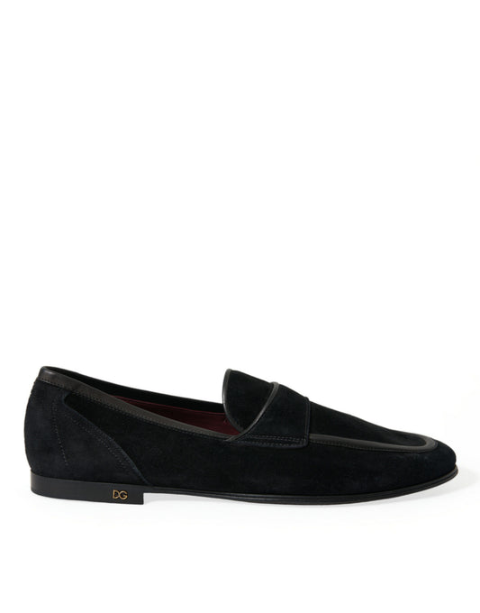 Dolce & Gabbana Elegant Velvet Black Loafers for Men - Gio Beverly Hills