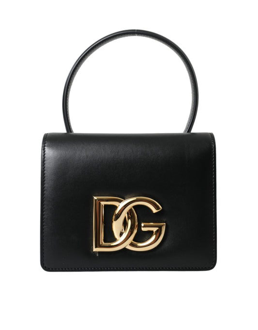 Dolce & Gabbana Elegant Black Leather Belt Bag with Gold Accents - Gio Beverly Hills