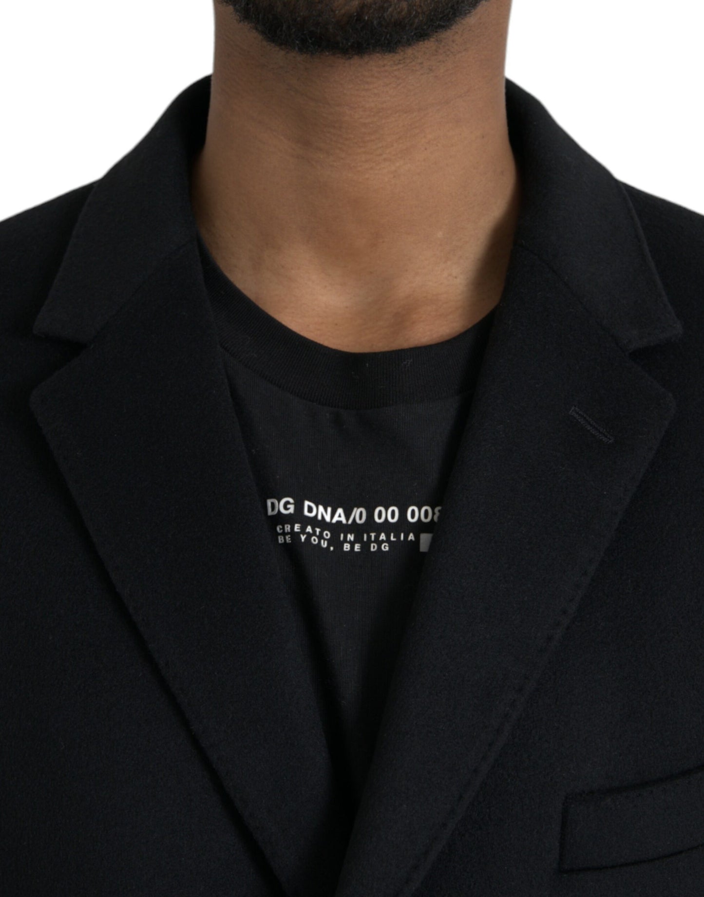 Dolce & Gabbana Black Wool Cashmere Trench Coat Jacket - Gio Beverly Hills