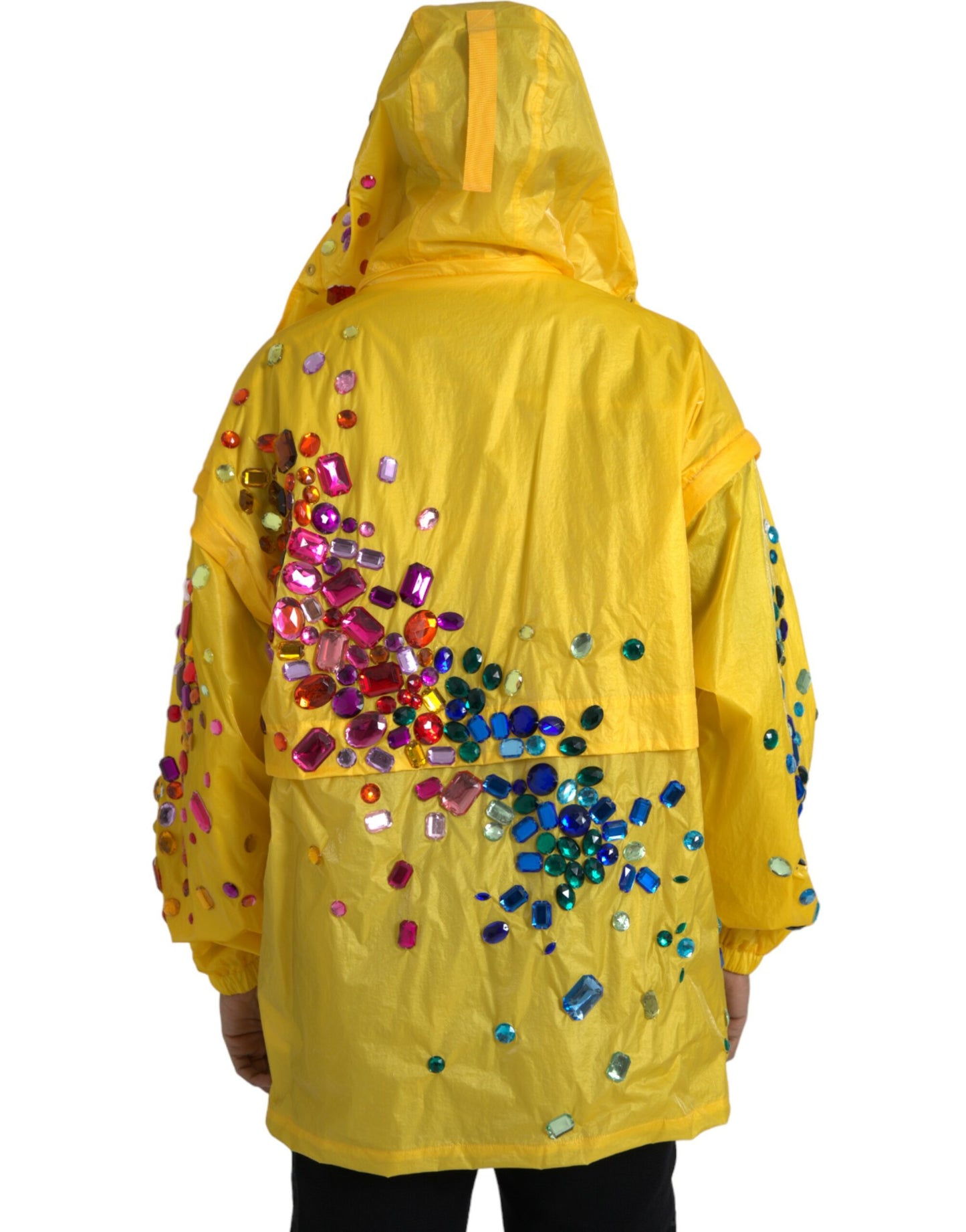 Dolce & Gabbana Yellow Crystal Embellished Hooded Jacket - Gio Beverly Hills