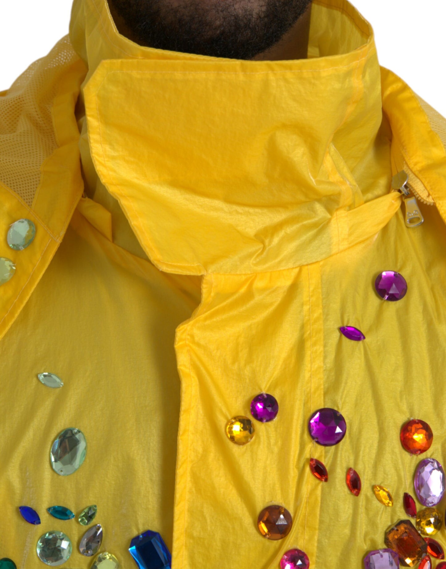Dolce & Gabbana Yellow Crystal Embellished Hooded Jacket - Gio Beverly Hills