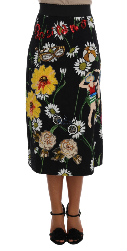 Dolce & Gabbana Embellished A-Line Mid-Calf Skirt - Gio Beverly Hills