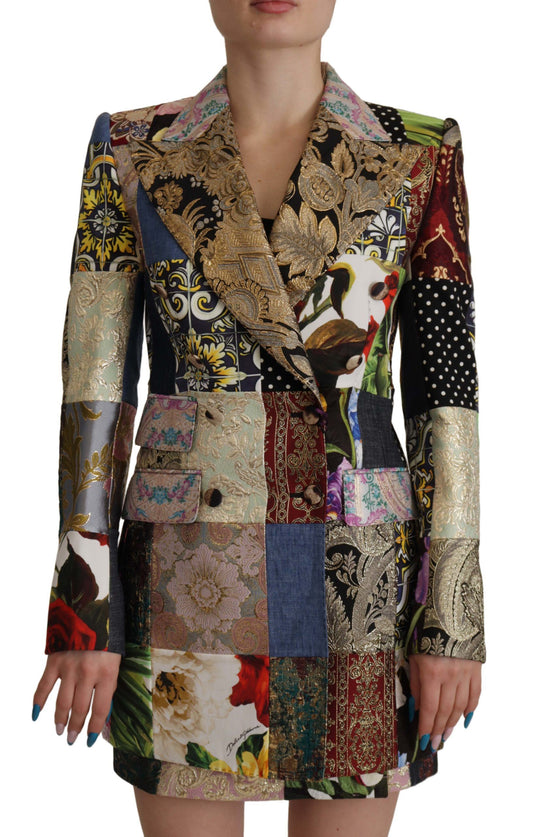 Dolce & Gabbana Elegant Multicolor Patchwork Blazer Jacket - Gio Beverly Hills