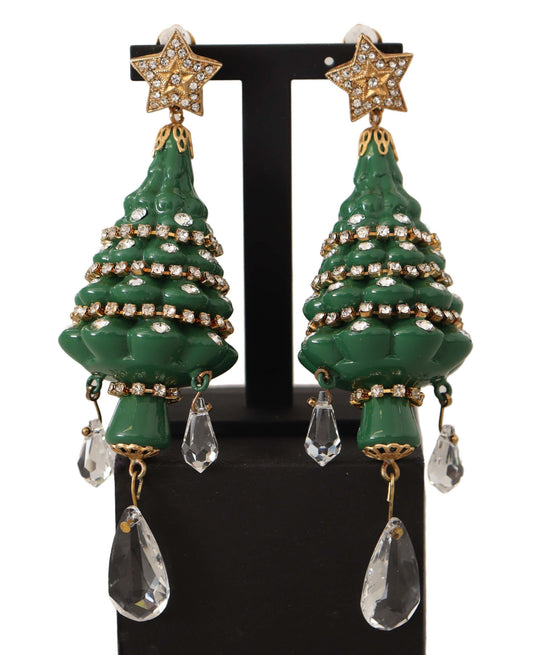 Dolce & Gabbana Enchanting Crystal Christmas Tree Clip-On Earrings - Gio Beverly Hills