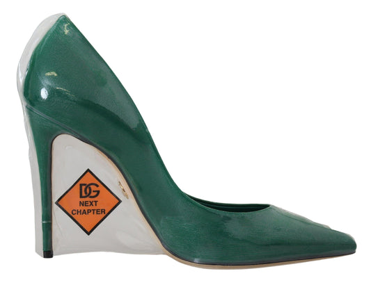 Dolce & Gabbana Emerald Elegance Leather Heels Pumps - Gio Beverly Hills