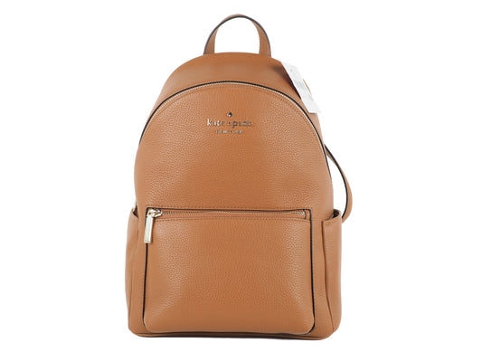 Kate Spade Leila Medium Warm Gingerbread Pebbled Leather Backpack Bookbag - Gio Beverly Hills