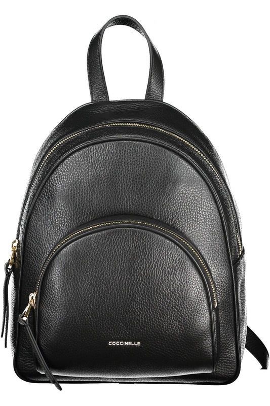Coccinelle Elegant Black Leather Backpack - Gio Beverly Hills