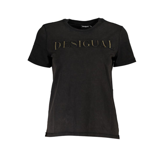 Desigual Black Cotton Tops & T-Shirt - Gio Beverly Hills