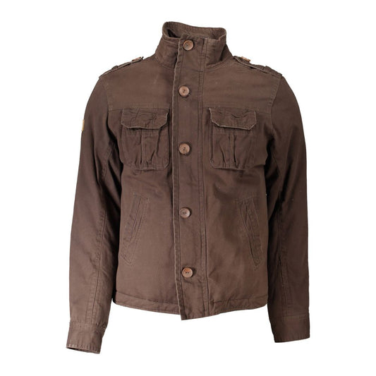 Eddy Wood Brown Polyester Jacket - Gio Beverly Hills