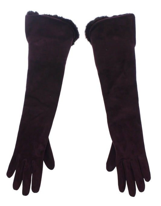 Dolce & Gabbana Purple Mink Fur Goatskin Suede Leather Gloves - Gio Beverly Hills