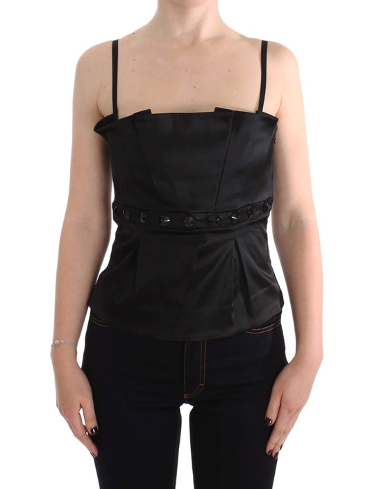 Exte Black Tank Party Evening Top Blouse - Gio Beverly Hills