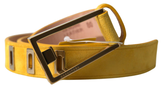 Dsquared² Yellow Suede Leather Silver Metal Buckle Belt - Gio Beverly Hills