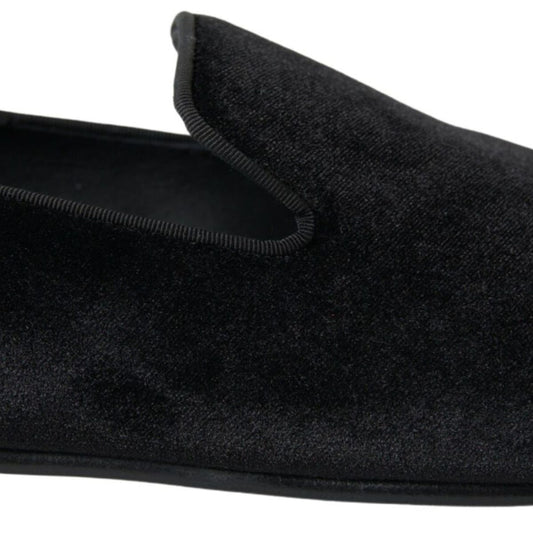 Dolce & Gabbana Black Velvet Loafers Formal Shoes - Gio Beverly Hills