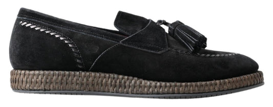 Dolce & Gabbana Black Suede Leather Casual Espadrille Shoes - Gio Beverly Hills