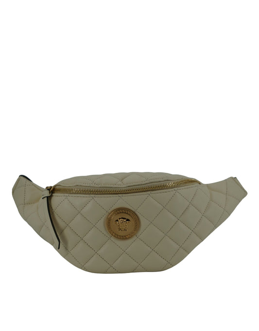 Versace White Lamb Leather Belt Bag - Gio Beverly Hills