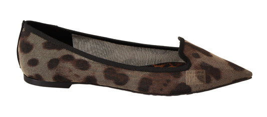 Dolce & Gabbana Brown Leopard Ballerina Flat Loafers Shoes - Gio Beverly Hills