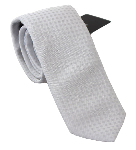 Dolce & Gabbana White Patterned Classic Mens Slim Necktie Tie - Gio Beverly Hills