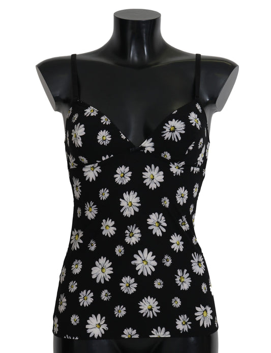Dolce & Gabbana Black Daisy Print Dress Lingerie Chemisole - Gio Beverly Hills