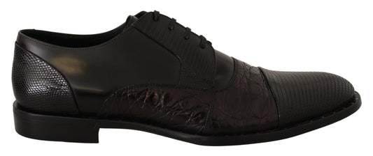 Dolce & Gabbana Black Leather Exotic Skins Formal Shoes - Gio Beverly Hills