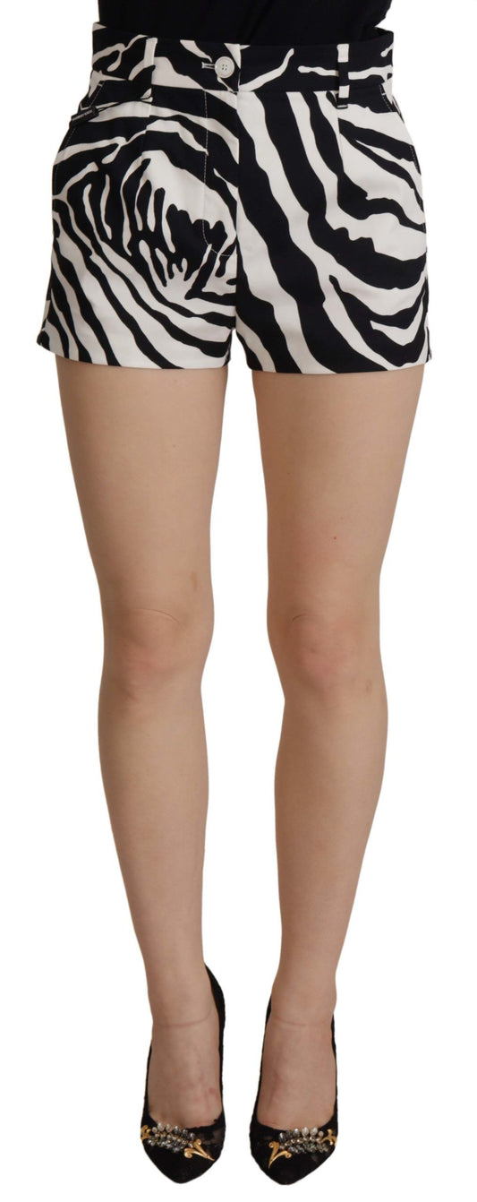 Dolce & Gabbana Black White Cotton Stretch Hot Pants Shorts - Gio Beverly Hills