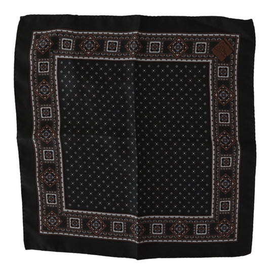 Dolce & Gabbana Black Silk Men Pocket Square Handkerchief Scarf - Gio Beverly Hills