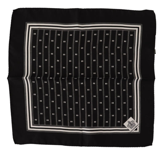 Dolce & Gabbana Black Patterned Silk Square Handkerchief Scarf - Gio Beverly Hills