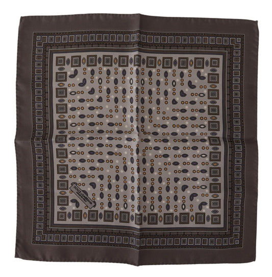 Dolce & Gabbana Brown Silk Pocket Square Handkerchief Scarf - Gio Beverly Hills