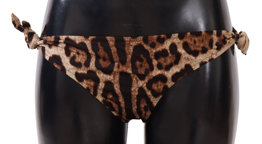 Dolce & Gabbana Bikini Bottom Brown Leopard Print Swimsuit Swimwear - Gio Beverly Hills
