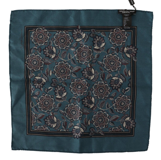 Dolce & Gabbana Blue Floral Silk Square Handkerchief Scarf - Gio Beverly Hills