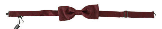 Dolce & Gabbana Men Maroon 100% Silk Faille Adjustable Men  Neck Bow Tie - Gio Beverly Hills