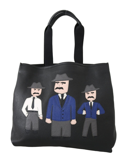 Dolce & Gabbana Black Leather Travel Shopping Gym #DGFAMILY Tote Bag - Gio Beverly Hills