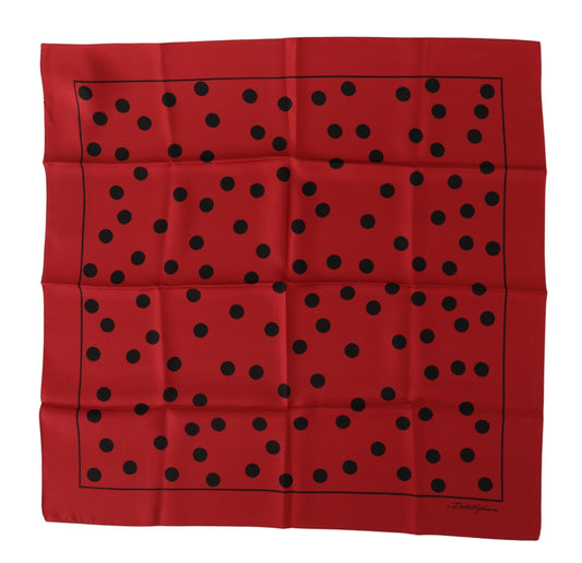 Dolce & Gabbana Red Polka Dots DG Print Square Handkerchief Scarf - Gio Beverly Hills