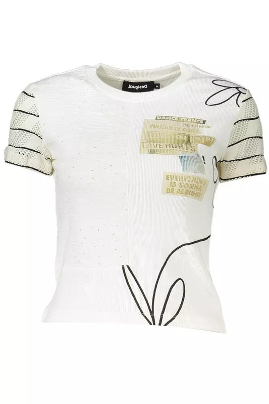 Desigual White Cotton Tops & T-Shirt - Gio Beverly Hills