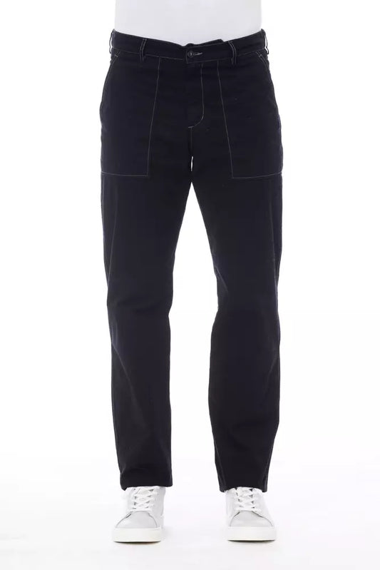 Alpha Studio Blue Cotton Jeans & Pant - Gio Beverly Hills