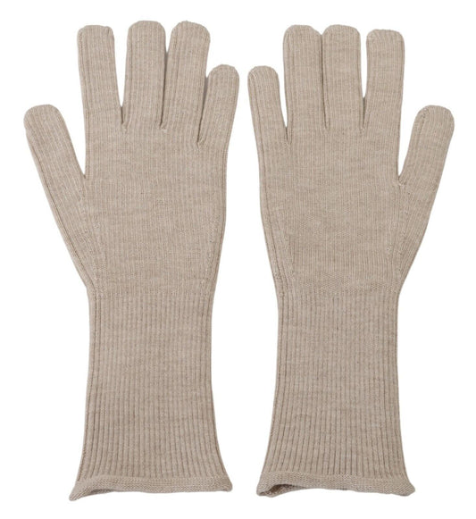 Dolce & Gabbana Ivory Cashmere Silk Hands Mitten Mens Gloves - Gio Beverly Hills