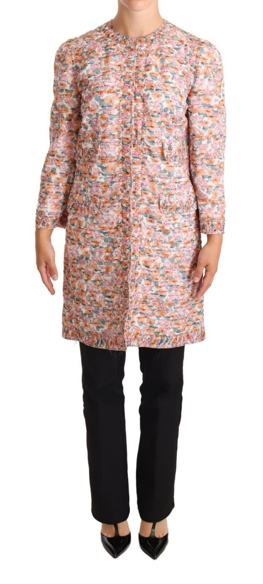 Dolce & Gabbana Multicolor Floral Print Silk Trench Coat Jacket - Gio Beverly Hills