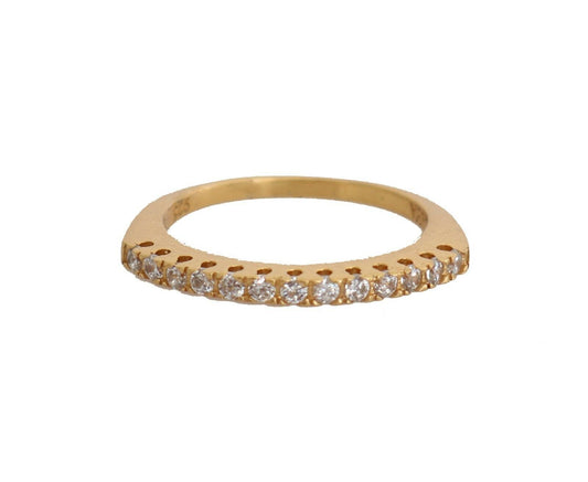Nialaya Gold Authentic Womens Clear CZ Gold 925 Silver Ring - Gio Beverly Hills